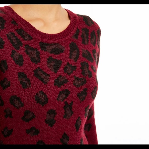 BCX Womens Burgundy Printed Long Sleeve - Picture 2 of 6